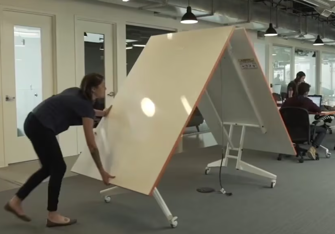 Folding conference table with wheels