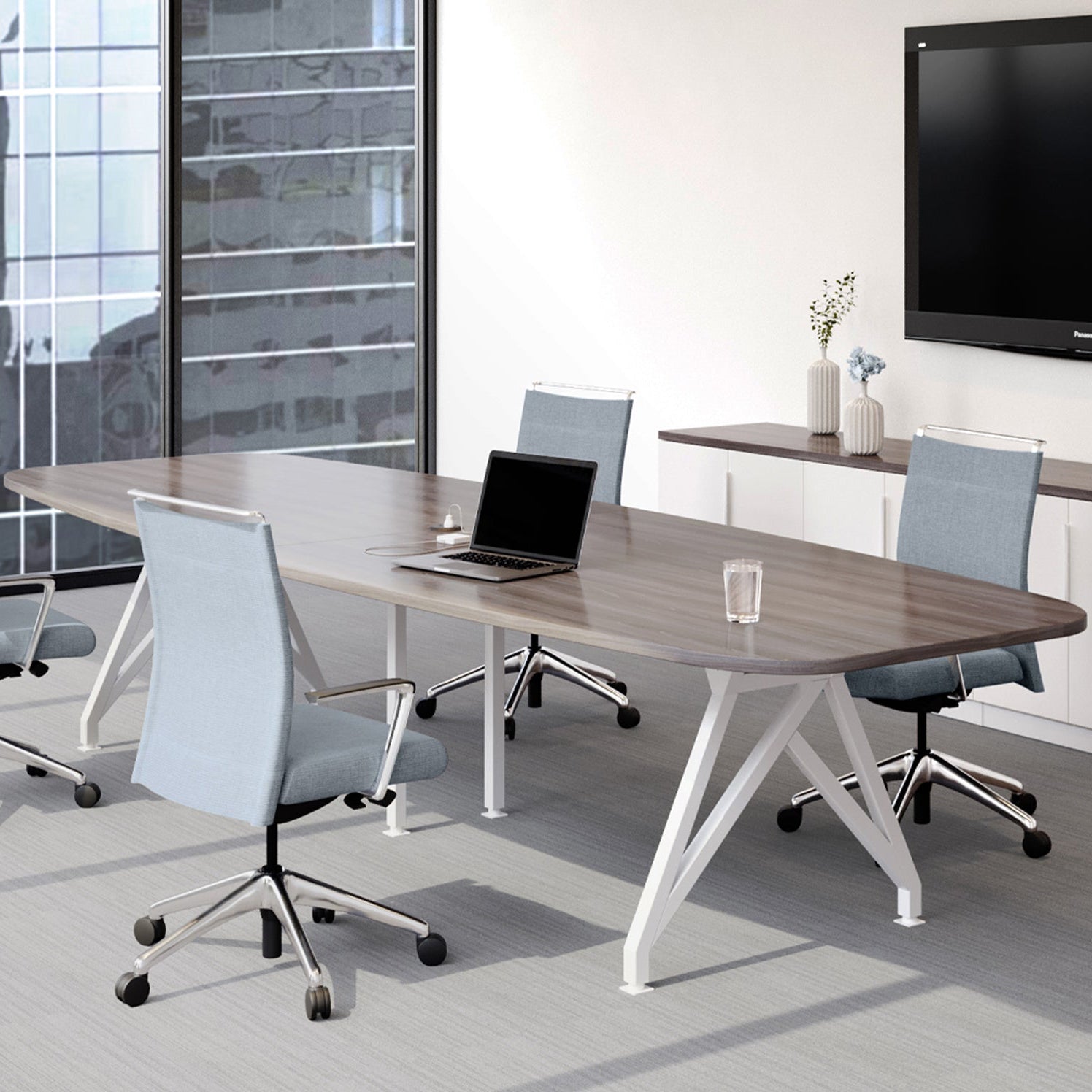Modern Boat-Shaped Conference Table