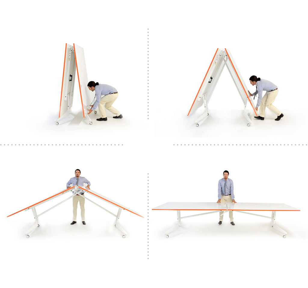 Folding Conference Table on Wheels Demo