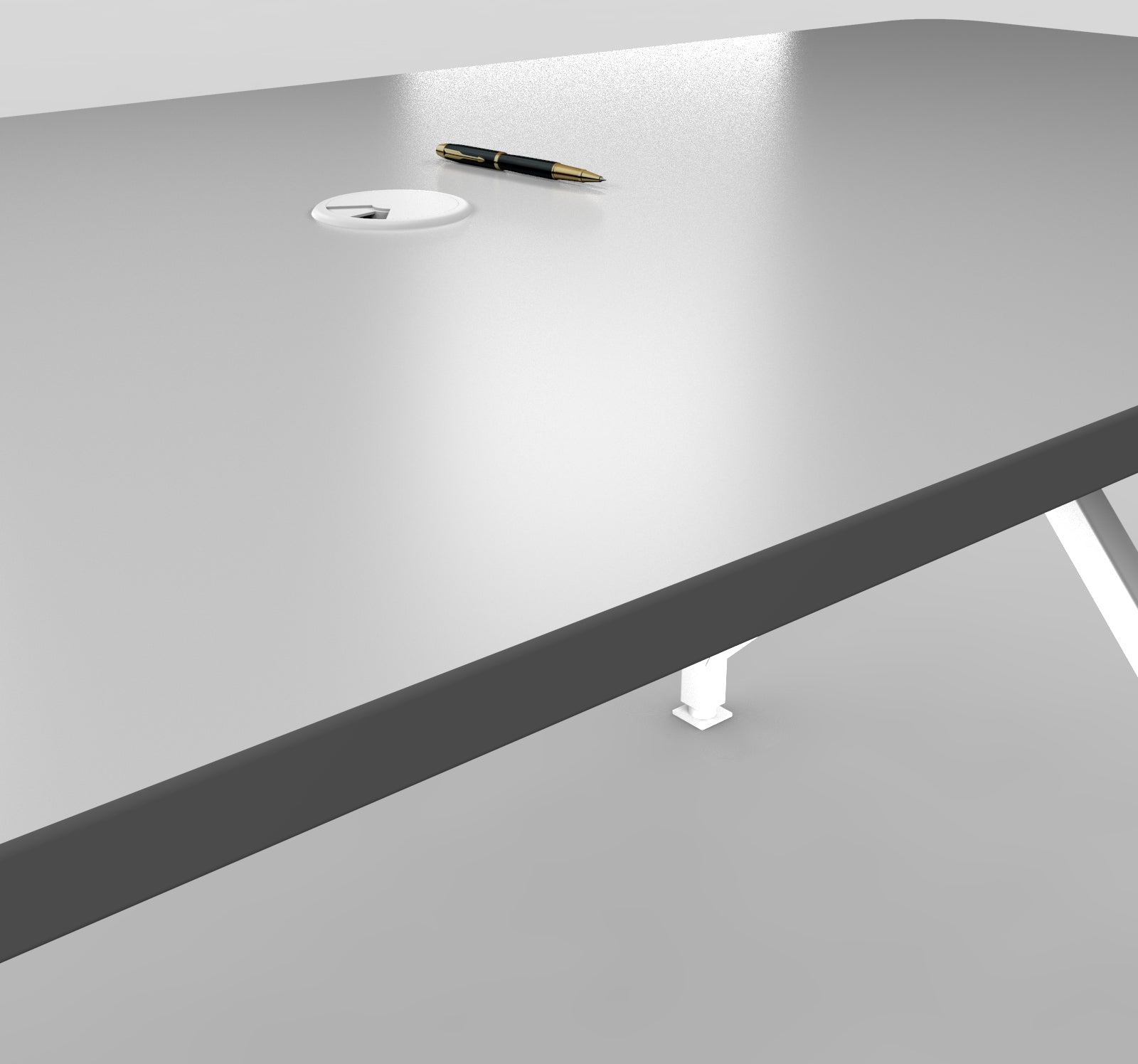 HotSpot Bar-Height Meeting and Dining Table Grey Edge Close Up