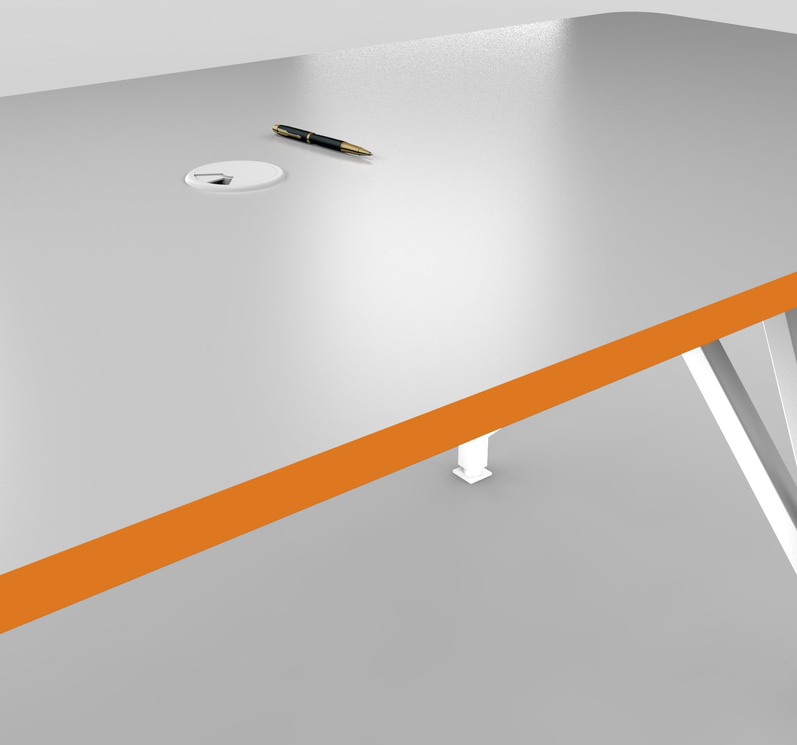 HotSpot Bar-Height Meeting and Dining Table Orange Edge Close up