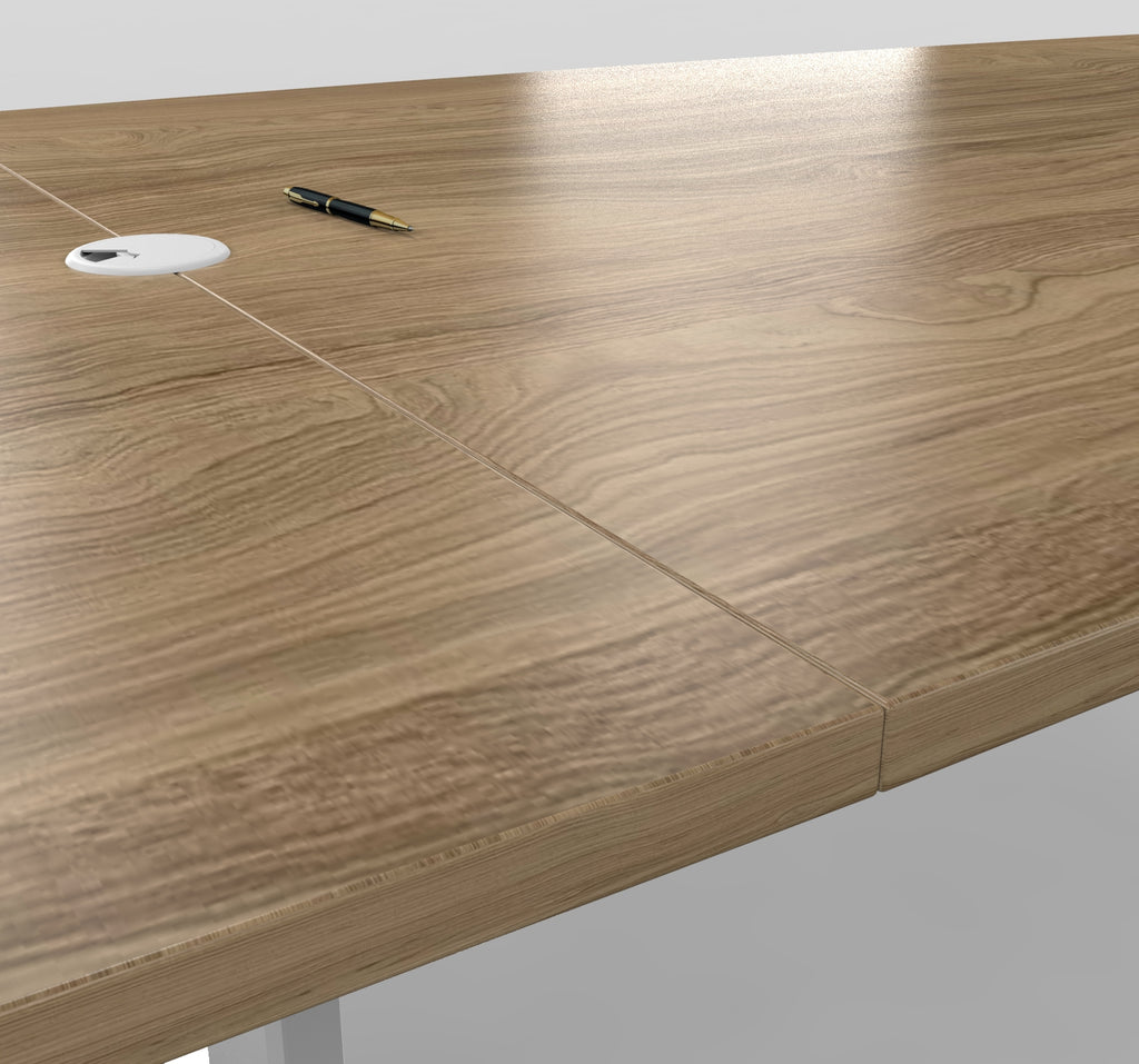 Modern Boat-Shaped Conference Table Close up