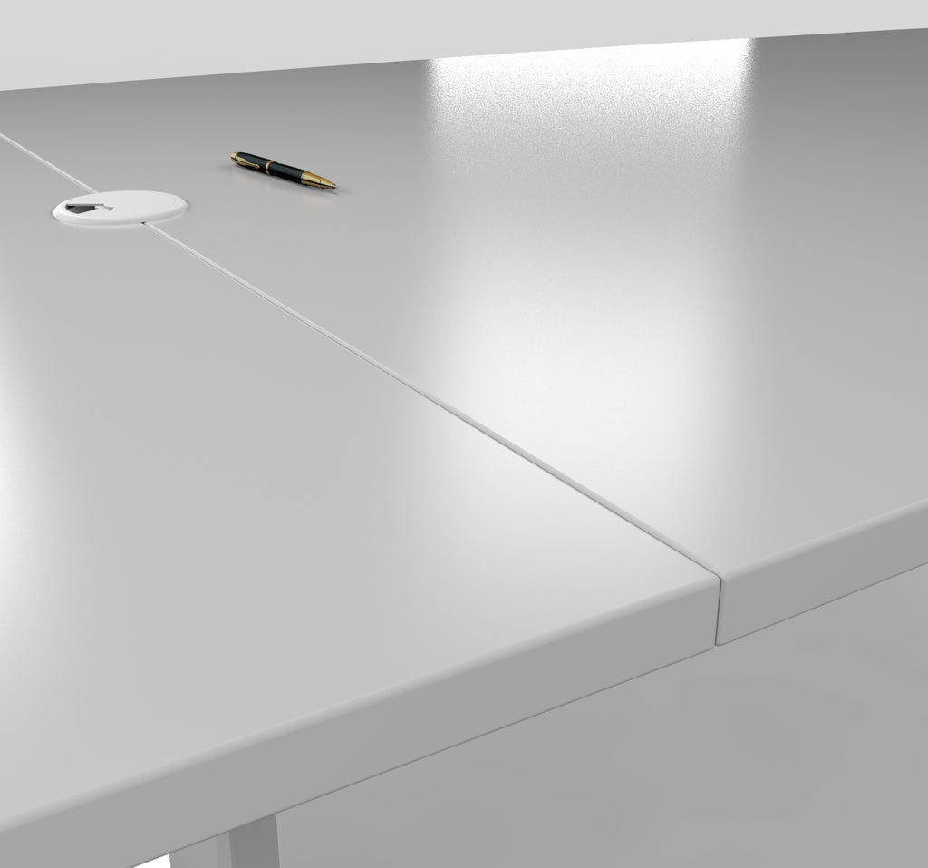 Modern Boat-Shaped Conference Table Close up