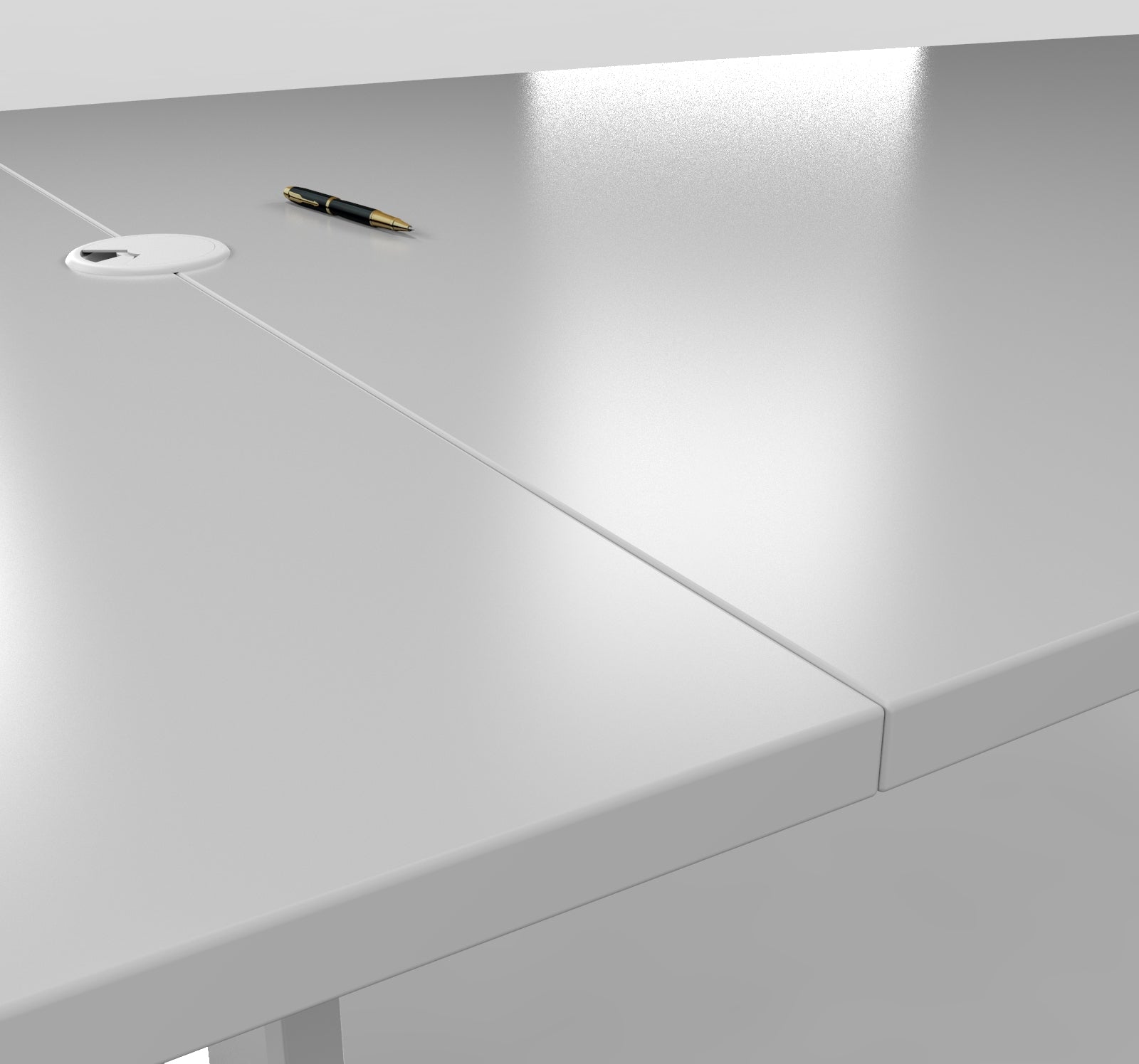 Modern Boat-Shaped Conference Table Close up