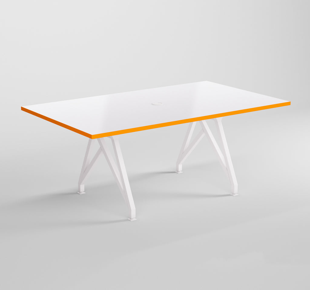 Modern Design Conference Table 6ft  Think Tank Orange Edge