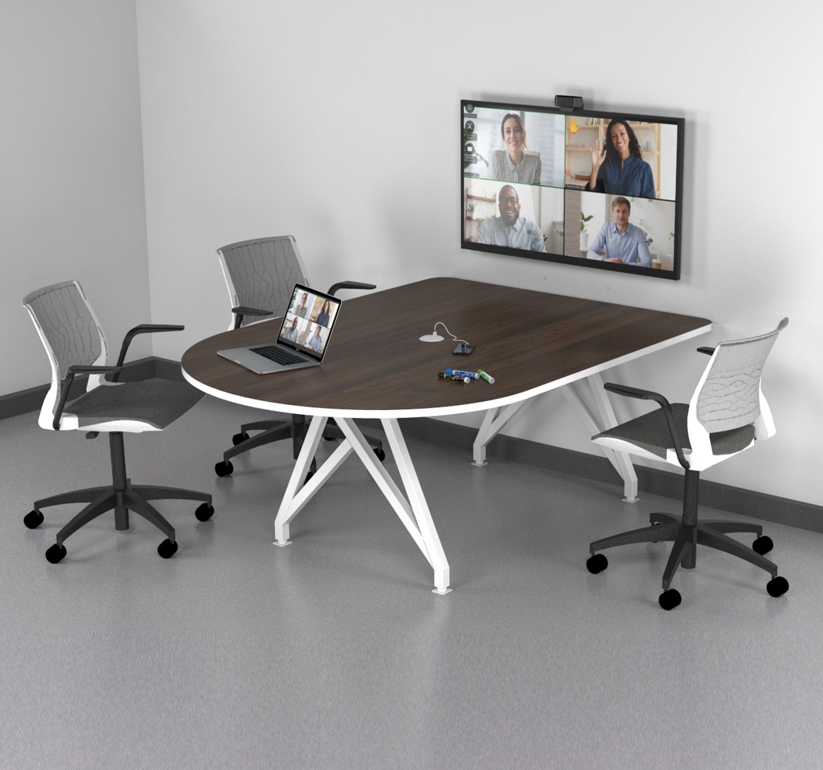 TeleMeet Moon-Shape Conference Table 
